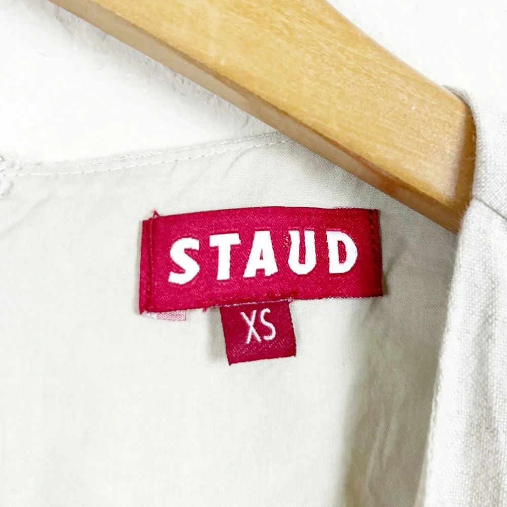 Staud Epona Ring Front Cut Out Linen Mini Dresss Size XS - Picture 6 of 9